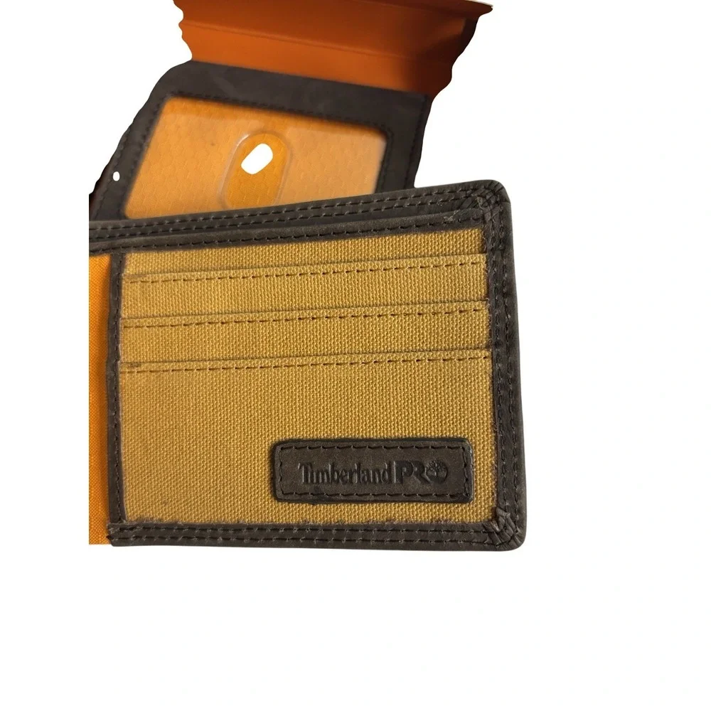 NIB! Timberland PRO Mens Slim Leather Bifold Wallet with Back ID Window Normcore